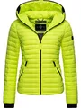 Navahoo Damen Damen leichte Übergangsjacke Steppjacke mit Kapuze Kimuk Neon Green Gr. M