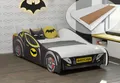 Kids Collective Autobett 70x140 / 80x160 cm Kinderbett Jugendbett mit Rausfallschutz (Spielbett Batman Batmobil Bat Car Auto, Spielbett Batman Batmobil Bat Car Auto), Kinderbett 80x160 cm mit Matratze & Lattenrost - für Kinder ab 2 J.