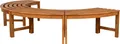 CLP Baumbank Male halbrund ohne Rückenlehne 250 cm Teakholz wetterfest 180 Grad,teak