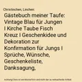 Gästebuch meiner Taufe: Vintage Blau für Jungen I Kirche Taube Fisch Kreuz I G