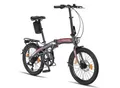 Licorne Bike Phoenix 2D, 20 Zoll Aluminium-Faltrad-Klapprad, Scheibenbremse, Discbremse, V-Bremse Faltfahrrad-Herren-Damen, 7 Gang Kettenschaltung - Folding City Bike, Alu-Rahmen, StVZO, Vorderlampe, Hinterlampe Farbe:Anthrazit-Rot;Stil:Disc-Bremse