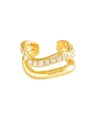 Brandlinger ® Ear Cuff Silber 925 (1 Stück). Ohrklemme mit weißem Zirkonia Stein. Schmuck Damen vergoldet mit 18 Karat (Silber und Gold) für Frauen und Mädchen. Durchmesser Ear Cuff 12mm.