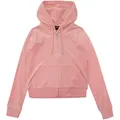 Kapuzennickijacke JUICY COUTURE "ROBERTSON HOODIE Damen", Damen, Gr. XS, juicy pink, 95% POLYESTER, 5% ELASTAN, slim fit, Langarm, Jacken, Trainingsjacke Damen, Sweatjacke mit Kapuze, Velour, mit Glitzer, Sale