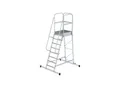 MUNK Aluminium-Podesttreppe einseitig begehbar fahrbar, 8 Stufen, 303108)