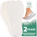 TULMERO Barfuß Aktivkohle Einlegesohlen - Barfußsohlen Gegen Fußgeruch, Schuheinlagen Weich Für Einlagen Barfußschuhe 2 Paare Größe 43