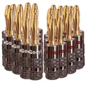 Bananenstecker Lautsprecher 12 Paar, vergoldet, Schraubanschluss, für Kabel 0...