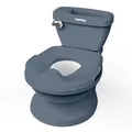 Ingenuity My Size Töpfchen, Realistisches 2-in-1 Kinder-Töpfchen mit Spülgeräusch, Abnehmbarem Toilettensitz, Leicht zu Reinigen, Mit Stauraum, Für das Töpfchentraining, Ab 18M bis 23Kg (Blau)