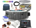 Intex 28442EX PureSpa Bubble Greywood Deluxe 216x165cm Aufblasbarer Whirlpool...