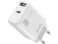 CELLULAR LINE Dual Charger Schnellladegerät Apple 20 W, Weiß