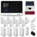 HXA003 Alarmanlage Set WiFi GSM 4G mit 9xPIR-sensor, 9x Türsensoren, Funk Sirene