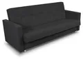 Schlafsofa Dave - Sofa mit Schlaffunktion und Bettkasten, Bett, Bettsofa, Schlafcouch (Schwarz (Suedine 24))