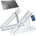 NuaSol Solarpanel-Halterung 4er Set | Verstellbar 0–90°, Aluminium, Flachdach bis 72 cm