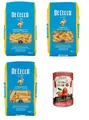 TESTPAKET De Cecco Pasta 1x Penne Rigate n°41 1x Fusilli n°34 1x Tortiglioni n°23 ( 3 x 500g ) + 1x Italian Gourmet 100% italienische geschälte Tomaten dosen 400g