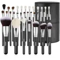VEVOR Pinselset Makeup, 34-teilig, professionelles Schminkpinsel Set für Foundation, Lidschatten, Concealer, Rouge, mit weichen Borsten, ergonomischem Holzgriff, Reise-Aufbewahrungsetui