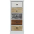 Mobili Rebecca - Rebecca Mobili Kommode Möbel 5 Schubladen Holz Braun Beige Retro 84x37x27