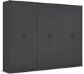rauch Drehtürenschrank Kleiderschrank Schrank Garderobe Wäscheschrank BARI mit Schubasten mittig, moderner Griff in Graumetallic MADE IN GERMANY