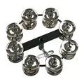 Fame Jingle HiHat Tambourine, Zweireihig, Stahl, Schwarz, Einfache Montage, Klarer und Definierter Sound, Preiswerte HiHats Erweiterung, 3 Jahre Garantie