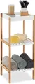 Relaxdays Regal aus Bambus, naturweiß, 72 x 30 x 29 cm, ohne Bohren