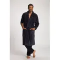 JP1880 Bademantel Bademantel Homewear Mikrofaser Bindegürtel bis 8XL, Langform, Materialmix grau|grün 4XL