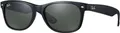 Ray-Ban NEW WAYFARER CLASSIC, Erwachsener, Uni, Quadratisch, Schwarz, Nicht-polarisierte Linse, Nylon