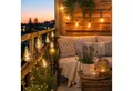 MARELIDA LED-Lichterkette Solar Lichterkette 10 transparente Glühbirnen Lichtsensor Garten, 50-flammig