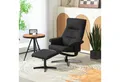 HOMCOM Relaxsessel mit Hocker, Gepolstert Fernsehsessel mit Liegefunktion, Wippfunktion (TV-Sessel, 2-St., Liegesessel), für Wohnzimmer, Schlafzimmer, Schwarz