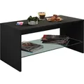 VCM Couchtisch Wisal 917675, aus Holz, schwarz, rechteckig, (B/T) 90 x 40 cm, mit Ablage