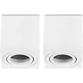 Sweet LED Aufbaustrahler eckig weiß GU10 Aluminium Decken Aufbauspot 2er - Weiß