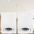 2er Set Aufbauspot GU10 schwenkbar eckig weiß - Aufbaustrahler Aluminium 230V - Deckenspot für Decke Innenräume ohne Leuchtmittel - Sweet LED