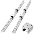 VEVOR Linearführungen SBR25, 2er-Pack 1200 mm Linearschienen & 4 Stk. Gleitlblöcke, vollumfänglich gelagerte Welle, Führungsschiene für Schneid-, Schleif-, Fräs- & Bohrmaschinen usw.