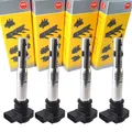 4x NGK Zündspule für AUDI A1-A8 SEAT SKODA VW Golf 5 6 T5 T6 Multivan TSI TFSI