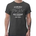 Shirtracer T-Shirt Ich bin nicht perfekt aber verdammt nah dran Sprüche Statement mit Spruch grau L