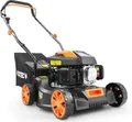 FUXTEC Benzin Rasenmäher FX-RM4180 - 80ccm | 41cm | leichte 18Kg | Heckauswurf | 4-Takt | 25-55mm Schnitthöhe | bis 400m²