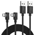 SUNGUY Micro USB Kabel 90 Grad, 2 Stück 2m 18W USB auf Micro USB Ladekabel USB 2.0 Datenübertragung Kompatibel mit Galaxy S7 Edge S6 S5, Moto E6 5 4, Xperia Z5, Kindle Fire, LG