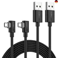 SUNGUY Micro USB Kabel 90 Grad, 2 Stück 2m 18W USB auf Micro USB Ladekabel USB