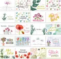 LifeDesign 20x Geburtstagskarten Postkarten Set Glückwunschkarten DIN A6 Grußkarten Set, Happy Birthday Karten, Geburtstagskarte Frau Mann, Kartenset Danke Karte Geburt, Jubiläum, Hochzeit, Taufe