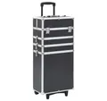 vidaXL Koffer Kosmetikkoffer Aluminium Schwarz