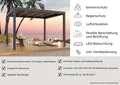 Pergola Pavillon anthrazit inkl. LED Licht motorisiertem Dach 3x4x2,7m
