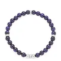 JEWELS BY LEONARDO Loreto Armband aus Edelstahl 1 Stück, elastisches Blaufluss-Perlenarmband mit zirkoniabesetzten Rondellen blau silber, Damenschmuck, 022156