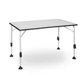 BERGER Ivalo 2 Campingtisch 115x70cm | Klapptisch höhenverstellbar Alu Camping Tisch Gartentisch klappbar | Falttisch Esstisch Balkon Garten Terrasse | grau