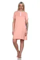 Normann Damen Kurzarm Nachthemd mit Flamingo Motiv und Knopfleiste am Hals, Farbe:apricot, Größe:44-46