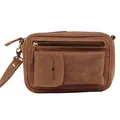 Greenburry Vintage 1732-25 Leder Handgelenktasche für Herren Braun Handyfach