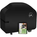 TTL GARDEN Premium Grillabdeckung 186x66x130cm Grill Abdeckhaube 600D Oxford Gewebe 250g/m² Wetterfest Schutzhaube Gasgrill Schwarz