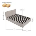 Juskys Polsterbett Nizza 140x200 cm - Lattenrost, Stauraum & LEDs - Samtbezug mit Steppung - Beige