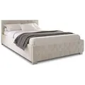 Juskys Polsterbett, Beige, Holzwerkstoff, 140x200 cm, Schlafzimmer, Betten, Polsterbetten