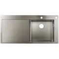 Hansgrohe S71 S717-F450 Einbauspüle 450 mit Abtropffläche links Edelstahl - Silber