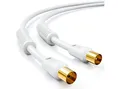 deleyCON deleyCON 2m TV Antennenkabel Koaxial Kabel HDTV DVB-T DVB-T2 Radio TV-Kabel