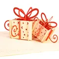 LIMAH® Pop Up Weihnachtskarte, X-Mas-Karte, mit zwei 3D Weihnachtsgeschenken und Merry Christmas Aufschrift. Glückwunschkarte, Freundschaftskarte, Geschenkkarte, Überraschungskarte