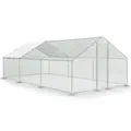 Juskys Freilaufgehege 3x6x2m aus Metall - Freigehege begehbar mit 18 m² Lauffläche, Tür & Riegel