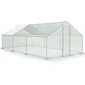 Juskys Freilaufgehege 3x6x2m aus Metall - Freigehege begehbar mit 18 m2 Lauffläche, Tür & Riegel